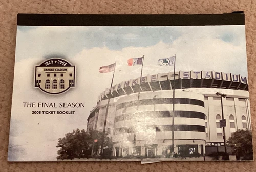 2008 New York Yankees Final Season Ticket Booklet With Unused Tickets
