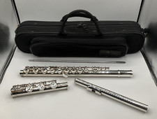 Yamaha 385II Open Hole Silver Flute Serial 316893A Made In Japan with Case