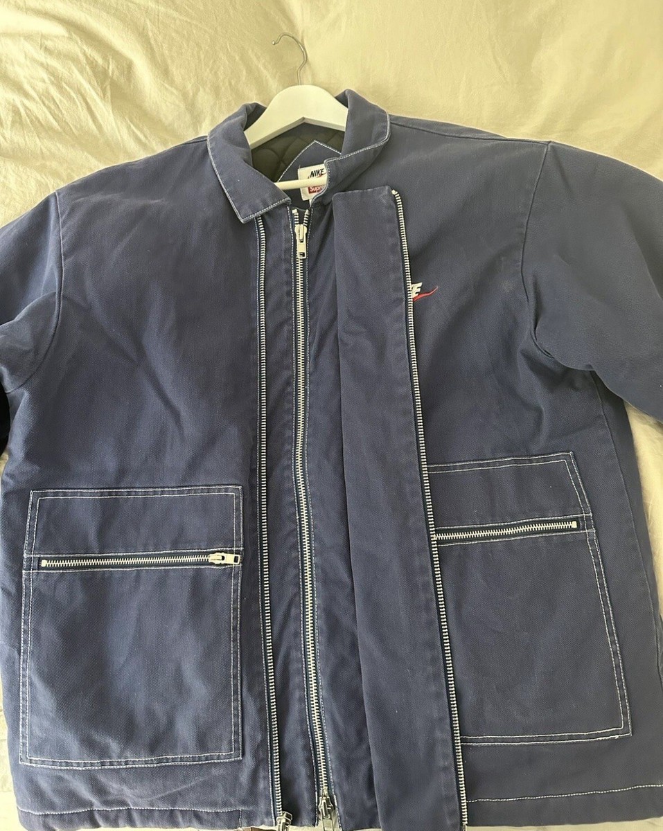 Nike x Supreme Jacke Double Zip Quilted work jacket navy