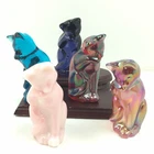 Fenton 4" Grooming Cat Glass CHOOSE ONE Carnival, Pink, Blue, ONE Cadmium GLOW