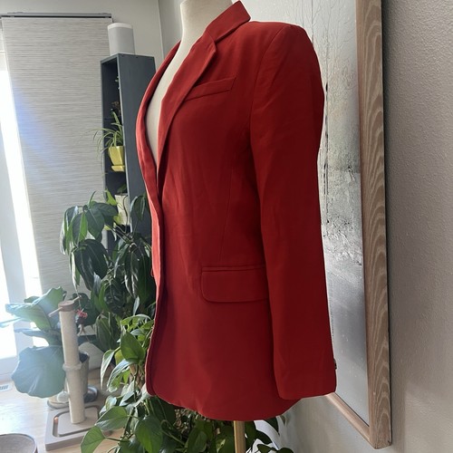Rachel Zoe NWT Size S One Button Blazer Jacket Lined Burnt Orange Long Sleeved - Picture 2 of 10