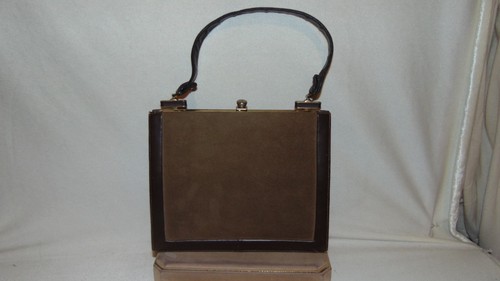 BORSA POCHETTE VINTAGE MARRONE ECOPELLE - Foto 1 di 11