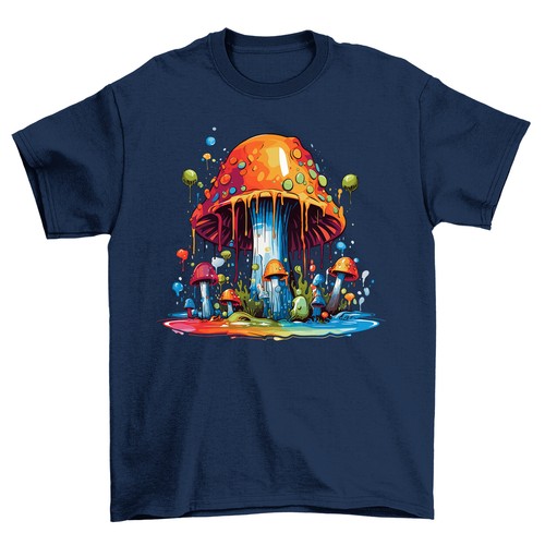 Muchroom Paint Drip Design t-shirt - Funny and Trippy! Funny t-shirt, Unisex Pri - Picture 3 of 38