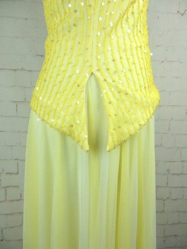 ALEXIA ADMORE Vestido Largo Lentelleado Amarillo 2 Piezas Talla 4 1223 - Imagen 3 de 10