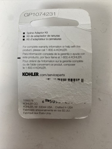 Kit Adaptador Spline Kohler Gp 1074231 Piezas Originales - Imagen 2 de 5