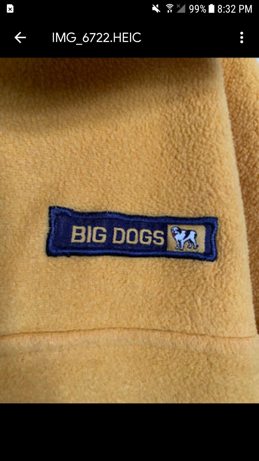 VTG Big Dogs Yellow Fleece Pullover XL *Made in U… - image 6