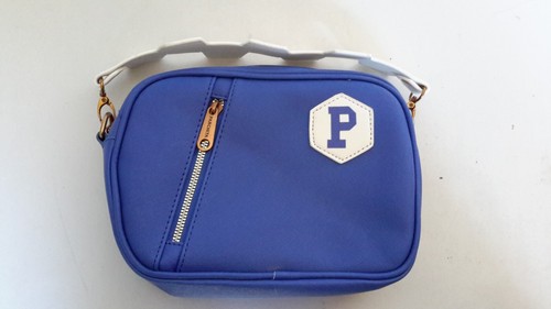 Parchita Women Bag Purse Blue White Faux Leather Top Handle/Detachable Strap EUC - Picture 4 of 10