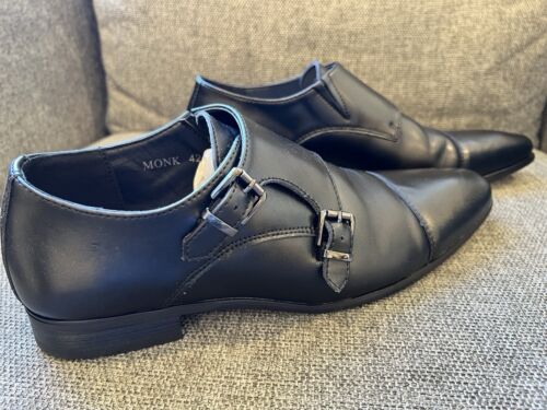 Marco Gianni Black Monk Mens Formal Shoes Size 42 - Picture 5 of 8