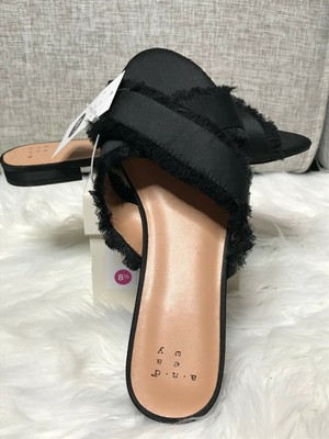 womens black slides size 8