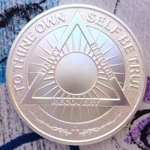 1 oz. SOBRIETY COIN - SERENITY PRAYER rounds BU .999 fine silver