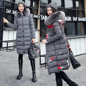 Manteau Dessins Capuche Confortable Femme Duvet Gris Long Chaud 1279 Veste qAwZRtw