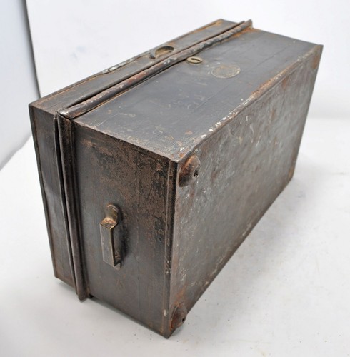 Antique Iron Shopkeeper's Cash Chest Money Box Original Old Hand Crafted - Picture 9 of 9