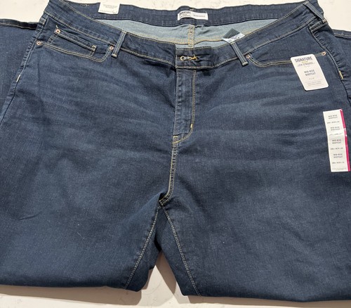 Signature Levi Strauss Women Plus Sz 28S Mid Rise Bootcut Dark Blue Jeans NWT - Picture 5 of 5