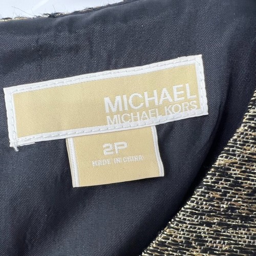 Michael Kors Damenkleid Größe 2P Petite XS Gold Etui Seide Metallic Mischung - Bild 4 von 8