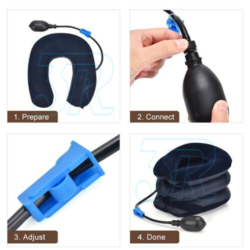 Air Inflatable Neck Pillow Head Cervical Traction Support Stretcher Relief PainA - Picture 7 of 13