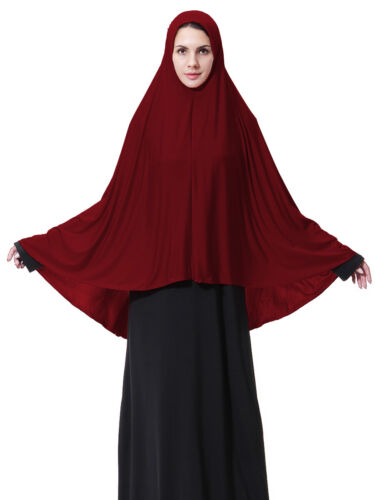 Women Muslim Long Khimar Hijab Overhead Niqab Prayer Caftan Islamic Burqa Abaya - Picture 158 of 179