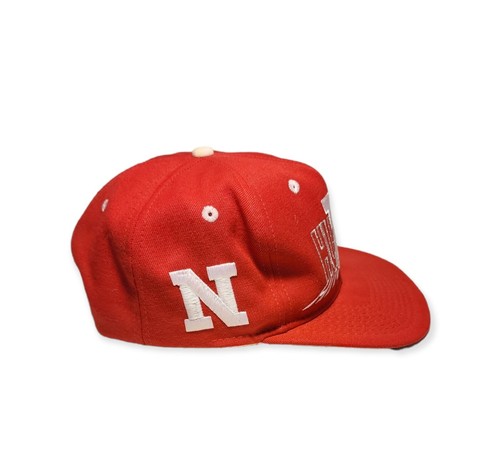 Vintage Nebraska Huskers NCAA Snapback Hat Cap #1 Apparel College Sports Red USA - Picture 3 of 9