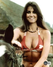 CAROLINE MUNRO SIGNED AUTOGRAPHED 8x10 PHOTO SEXY ACTRESS MODEL RARE BECKETT BAS