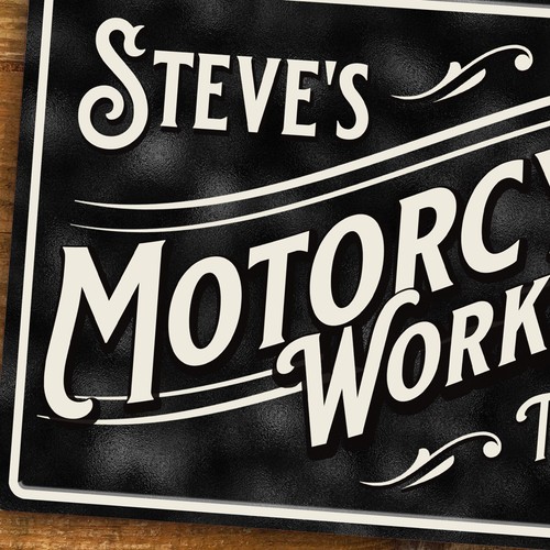 Personalisiertes Motorrad Werkstatt Schild Metall Vintage Retro Geschenk - 200x305 mm - Bild 5 von 7