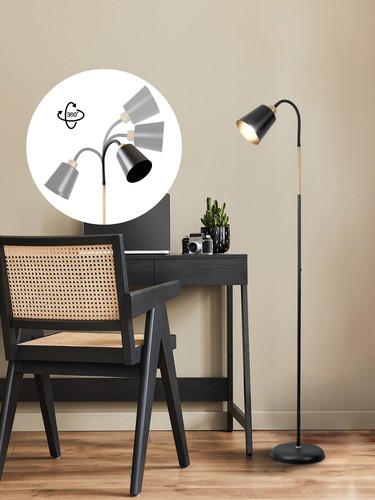 Schwenkbare Stehlampe E27 Fassung MAX 60W | Höhe 159CM Retro Metall-Stehleuchte - Bild 6 von 9