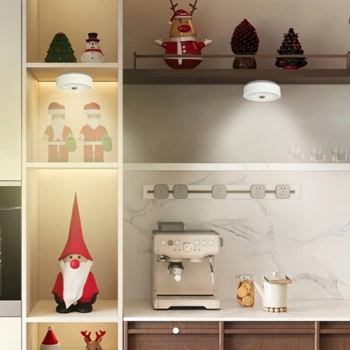 Remote Control LED Puck Light Dimmable Push Light Under Cabinet Lamp Rechargable - Picture 8 of 12