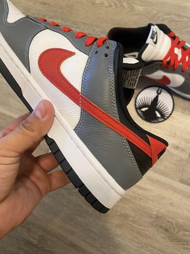 Nike ID Dunk Low 'Dunk By You' Dark Grey White Red FN0569-900 Men's Size 10 - Picture 3 of 12