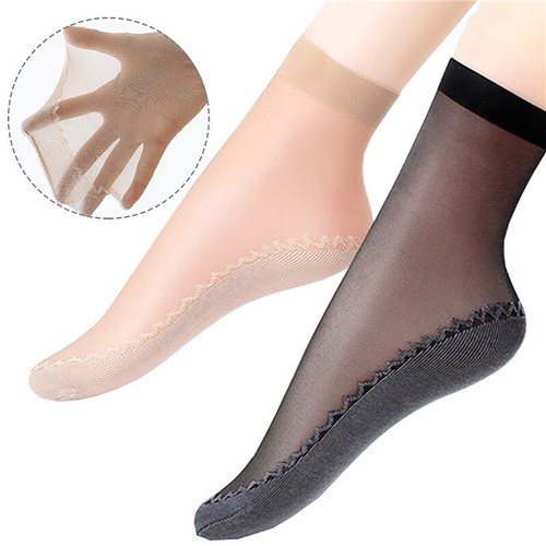 1-10 Paar Damen Feinsöckchen Komfortbund Sommer Socken Anti-Rutsch Nylonsocken - Bild 12 von 27