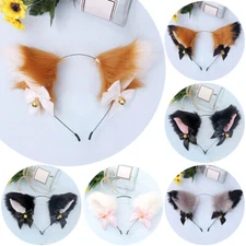 Cat Fox Fur Ears Lolita Headband Anime Cosplay Hair Clip Party Halloween Costume