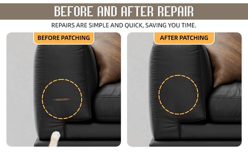 Leather Vinyl Repair Kit Black Filler Restore Car Seat Couch Sofa Bus Patch Tape - Picture 12 of 29