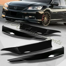 For 13-15 Accord 4-DR HFP-Style Painted Black Front+Rear Bumper Spoiler Lip 4pc