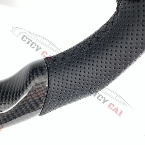 Custom Carbon Fiber Steering Wheel For Tesla Model 3/Y 2017-2022 with trim - Picture 4 of 8