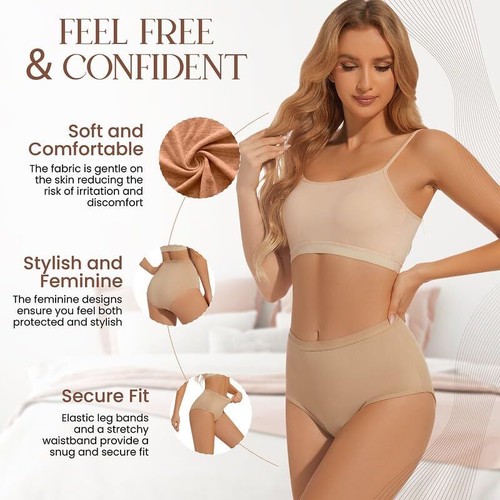 Women's Incontinence Underwear High Absorbency Leakproof Panties Washable Hig... - Picture 2 of 5