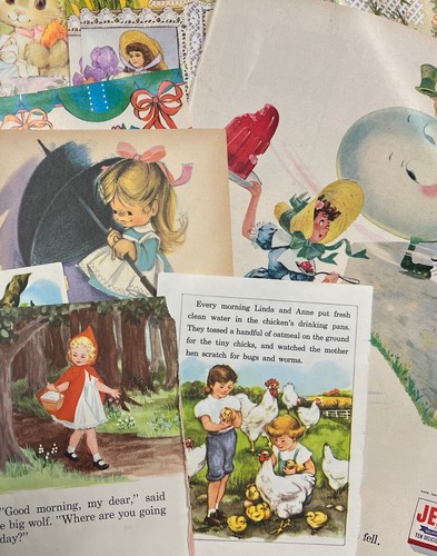 Vintage Childrens Ephemera Book Paper Junk Journal Collage Lot 100 Pieces - Picture 23 of 23