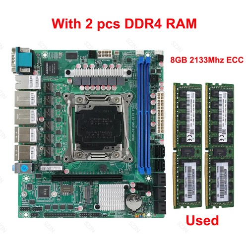 X99 Nas Motherboard 10 SATA LGA2011-3 for NAS Router Sever 6x2.5GbE I226 DDR4 - Afbeelding 6 van 19