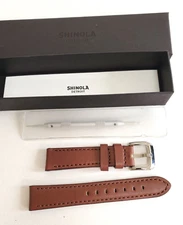 Shinola 18mm  Dark Cognac/Brown Genuine Leather Band Strap