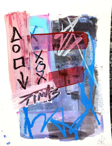 CORBELLIC Abstract 12x9 Time Station Colorful Paper Art Modernism Luxury Design - Picture 2 of 9