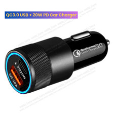 Car Charger 38W USB Type C PD Cellphone Charging QC 3.0 For iPhone 16 14 Android