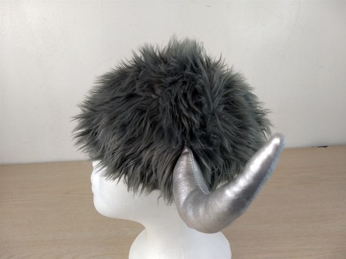 MONSTER HORN FURRY HAT/CAP, GRAY, YOUTH/CHILD SIZE 12-18M OUTDOOR/WINTER/COSTUME - Picture 7 of 12