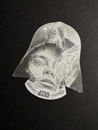Star Wars ESB Black & White Die-Cut Sketch Card by Can Baran - Luke Skywalker - Picture 2 of 3