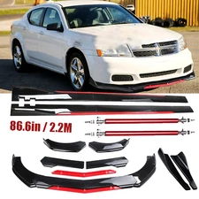 Front Bumper Lip Splitter Spoiler Side Skirt Body Kit For Dodge Avenger Glossy