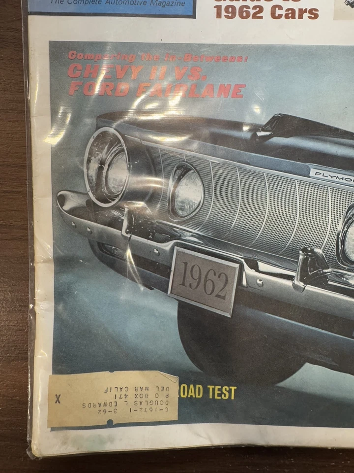 November 1961 Car Life Magazine Chevy II vs Ford Fairlane, New Buick V-6 Sealed - Image 3 of 4