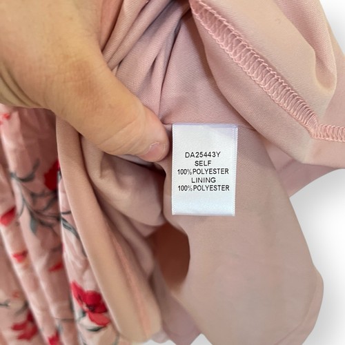 NWT Aakaa Halter Tie Neck Backless Pink Floral Tiered Maxi Dress Womens Size M - Picture 9 of 15