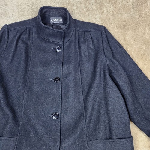 Style VI Ltd. Women's Wool Coat Full Length Polyester Liner Black XL XXL - Picture 2 of 12