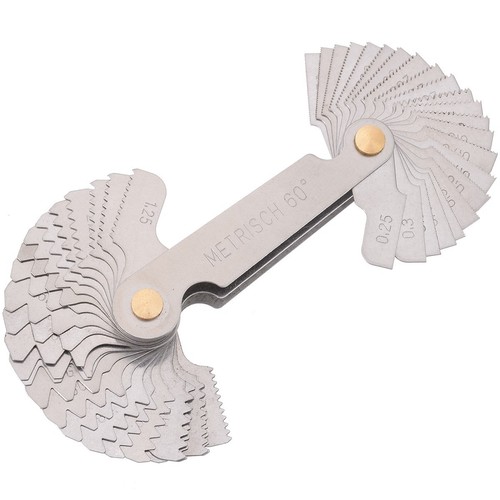 1X   Thread Measuring Gauge Pitch Cutting Gauge Tool Set Inch 55?? / Metric 60?? - Picture 23 of 40