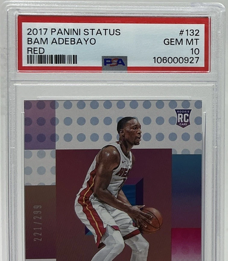 Bam Adebayo Rookie PSA 10 -2017 Panini Status Red /299 -Cracked Top Edge Of Slab - Image 2 of 4