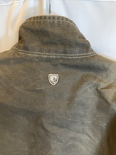 KUHL Vintage Patina Dye Men’s Jacket Full Zip Fleece Line Olive Green S #0511 - Picture 8 of 20