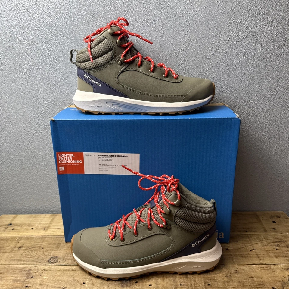 Columbia Trailstorm Peak Mid Wanderschuhe Damengröße 9 steingrün neu mit Karton "