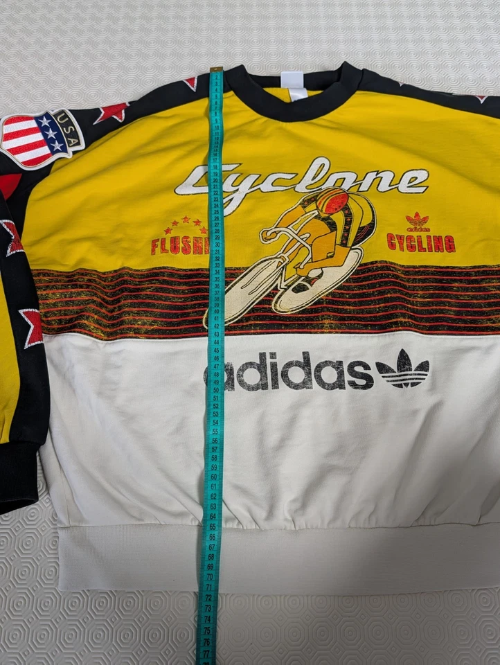 adidas Sweatshirt, Damen Größe: L . Gelb. Lyclone FLUSHIN CYCLING. Retro/Vintage - Bild 4 von 4