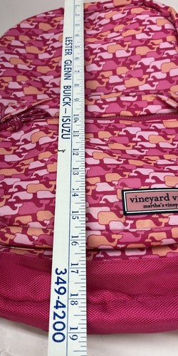 Vineyard Vines Pink Orange Whales Nylon Backpack School Book Bag - Picture 16 of 17