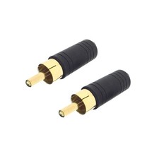 2Pcs RCA Male Plug to 3.5mm 1/8" Mono Female Jack Audio Cable Converter Gilding